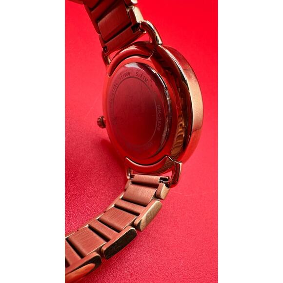 Michael Kors Portia Rose Gold MK-3826 Pave Crystal Watch & Bracelet - New Bat main image 5